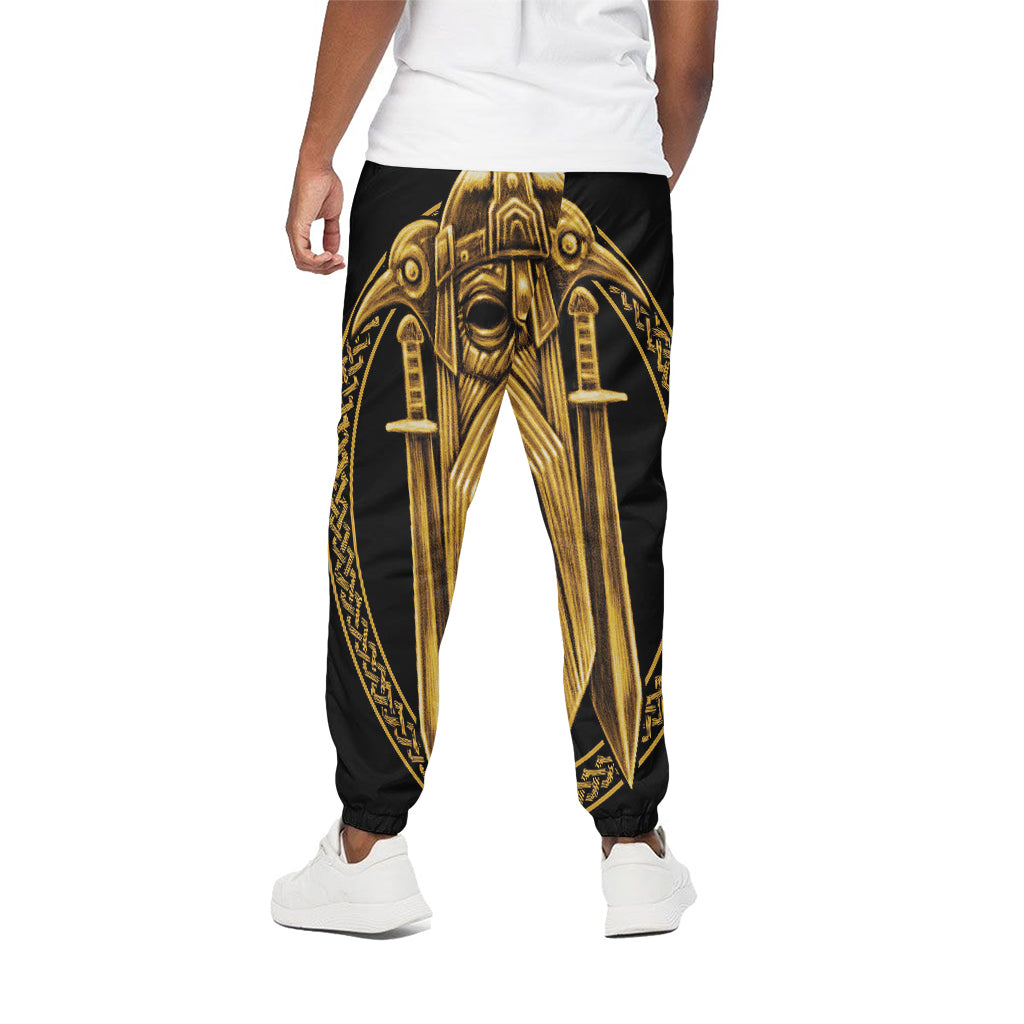 Gold Viking Norse God Odin Print Cotton Pants