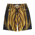 Gold Viking Norse God Odin Print Cotton Shorts