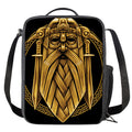 Gold Viking Norse God Odin Print Crossbody Lunch Bag