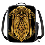 Gold Viking Norse God Odin Print Crossbody Lunch Bag