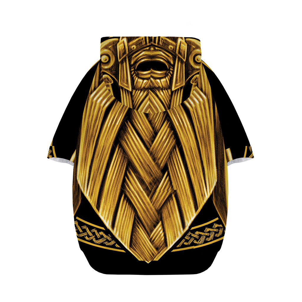 Gold Viking Norse God Odin Print Dog Zip Up Hoodie
