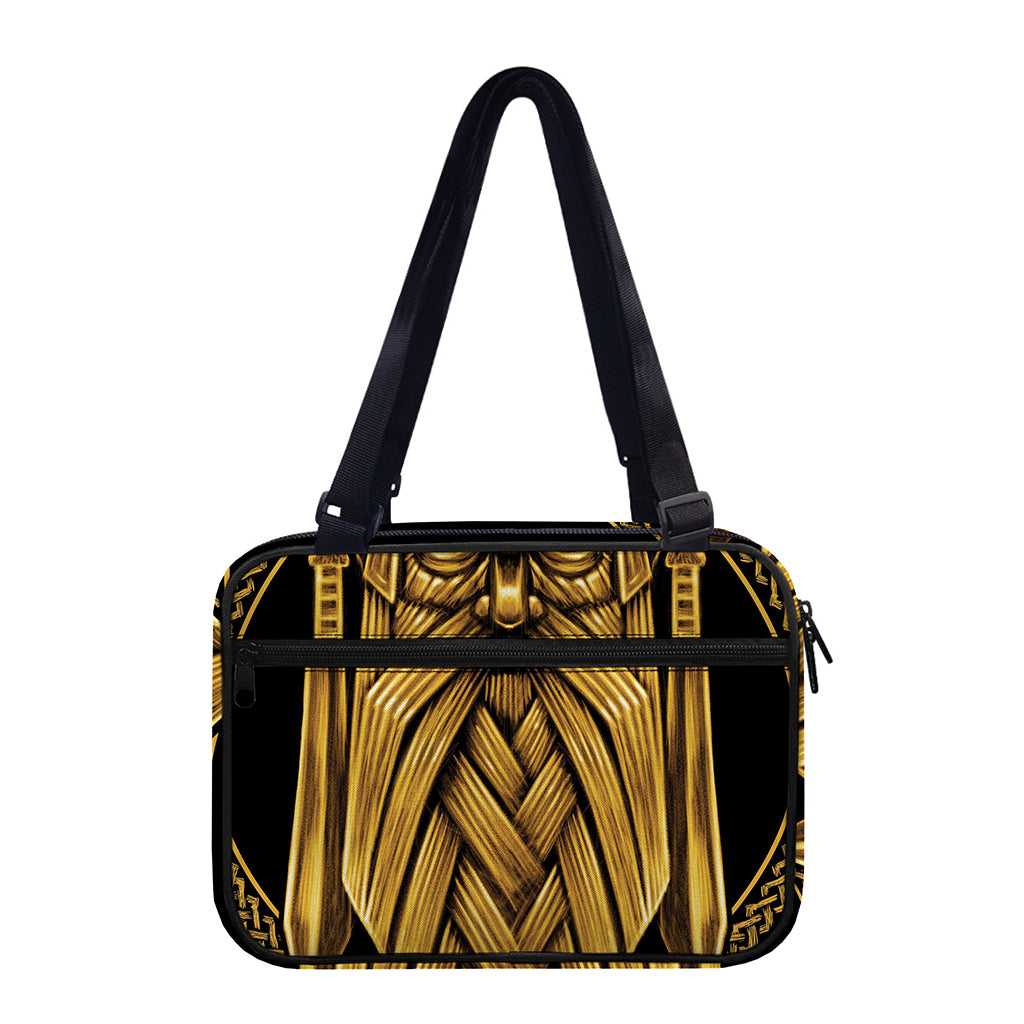 Gold Viking Norse God Odin Print Double Strap Bible Bag