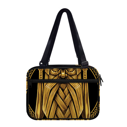 Gold Viking Norse God Odin Print Double Strap Bible Bag