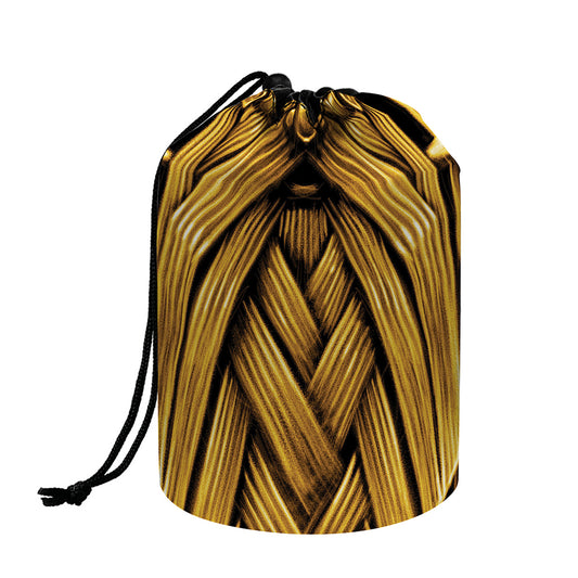 Gold Viking Norse God Odin Print Drawstring Makeup Bag