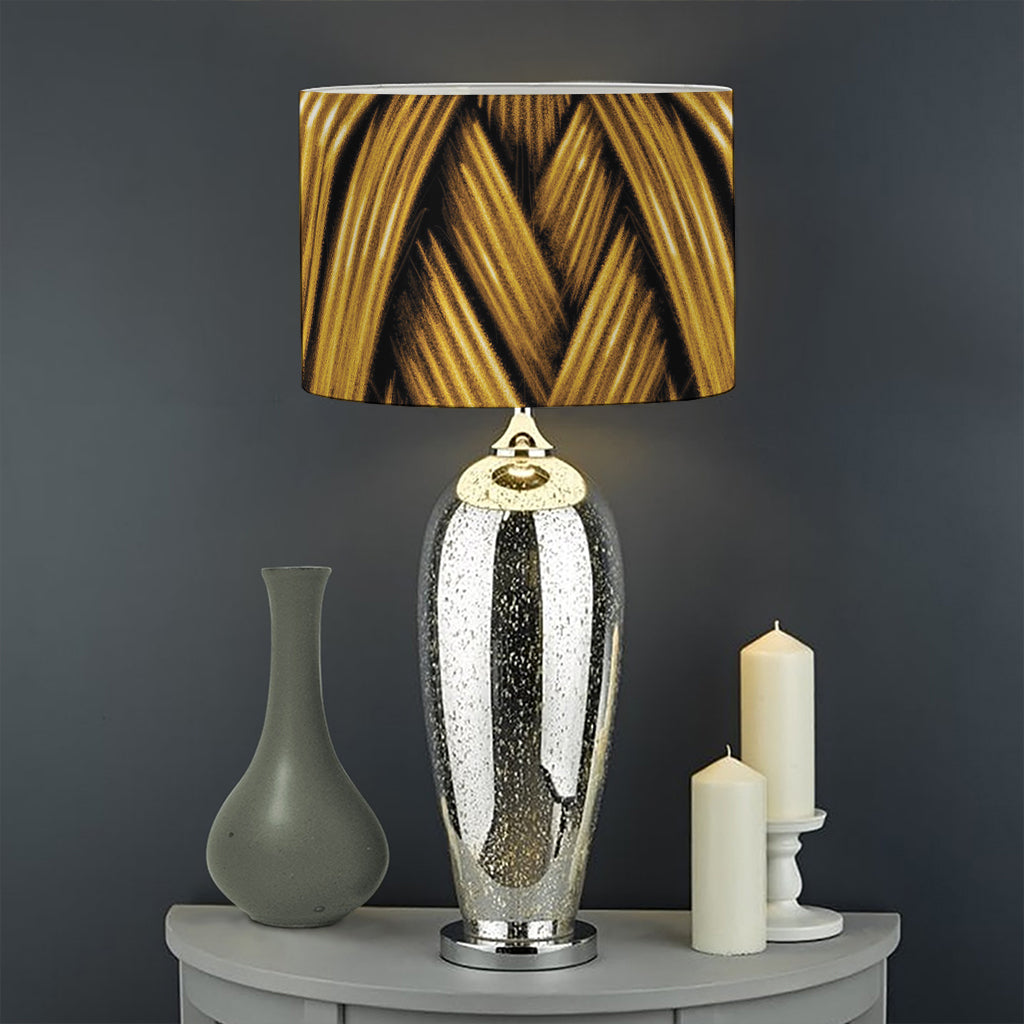 Gold Viking Norse God Odin Print Drum Lamp Shade