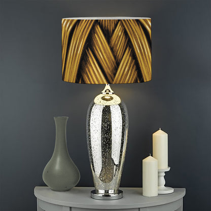 Gold Viking Norse God Odin Print Drum Lamp Shade