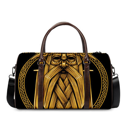 Gold Viking Norse God Odin Print Duffle Bag