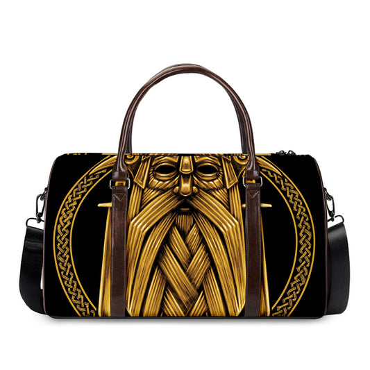 Gold Viking Norse God Odin Print Duffle Bag