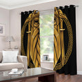 Gold Viking Norse God Odin Print Extra Wide Grommet Curtains