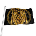 Gold Viking Norse God Odin Print Flag