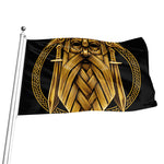 Gold Viking Norse God Odin Print Flag