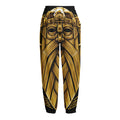 Gold Viking Norse God Odin Print Fleece Lined Knit Pants