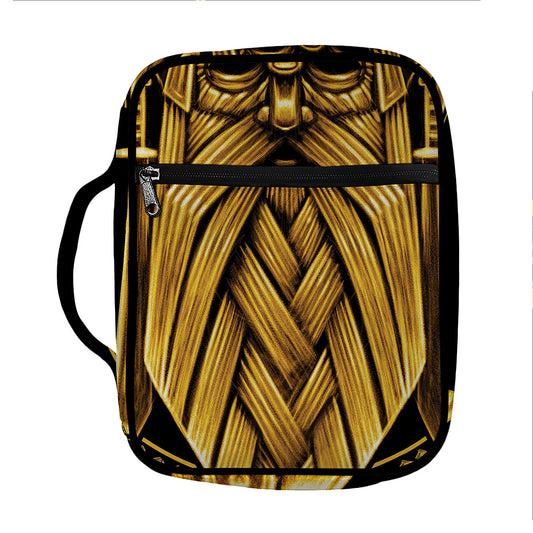 Gold Viking Norse God Odin Print Front Pocket Bible Bag