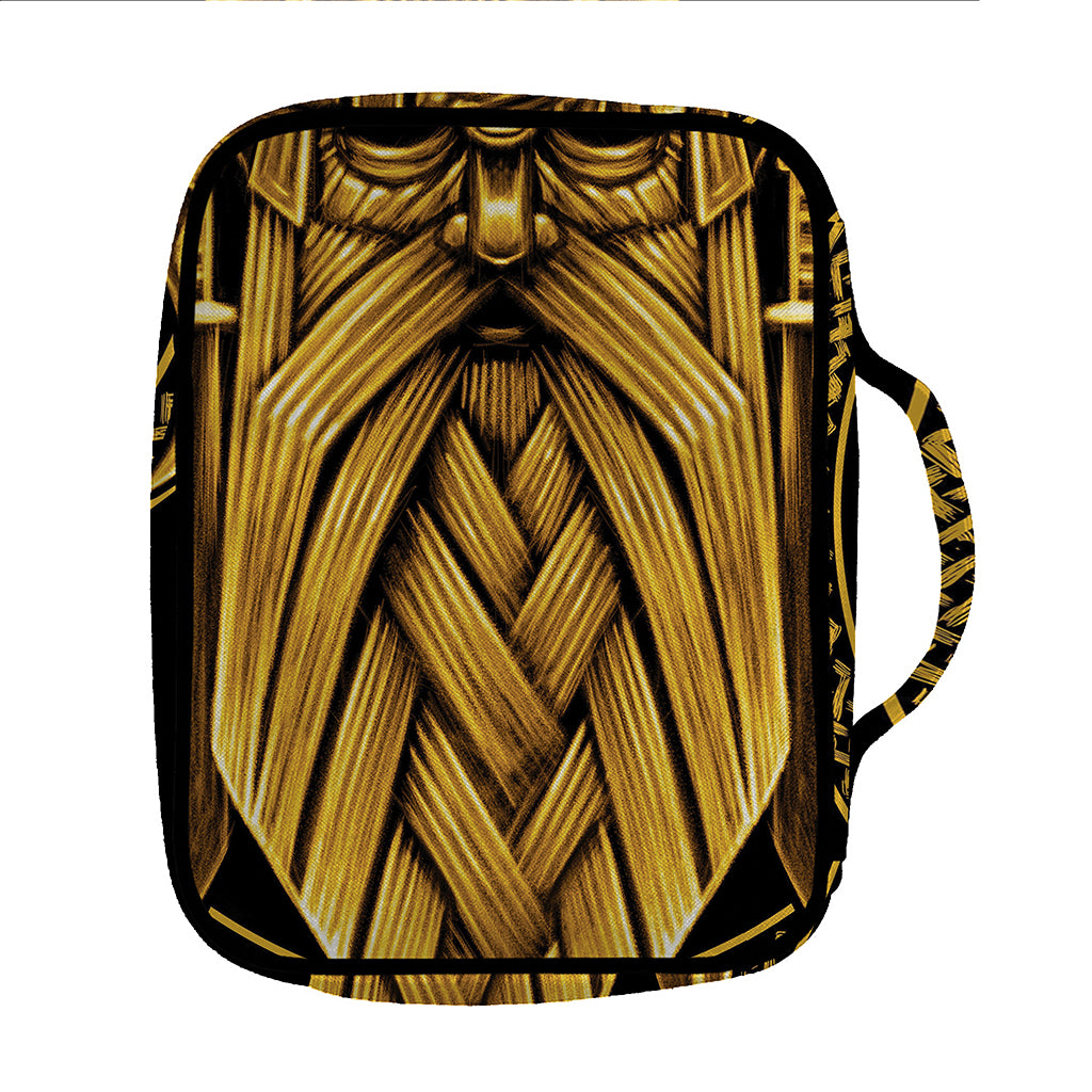Gold Viking Norse God Odin Print Front Pocket Bible Bag