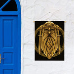 Gold Viking Norse God Odin Print Garden Flag