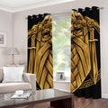 Gold Viking Norse God Odin Print Grommet Curtains