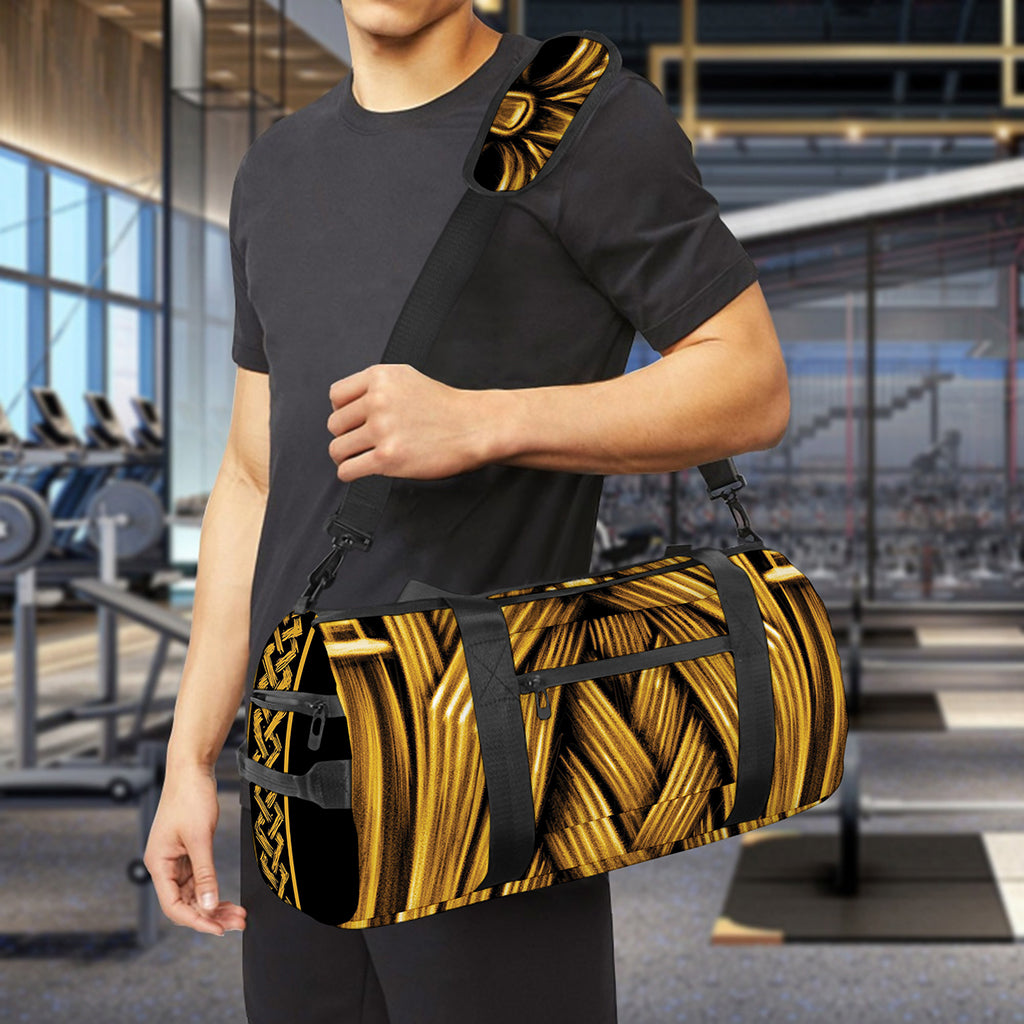 Gold Viking Norse God Odin Print Gym Bag