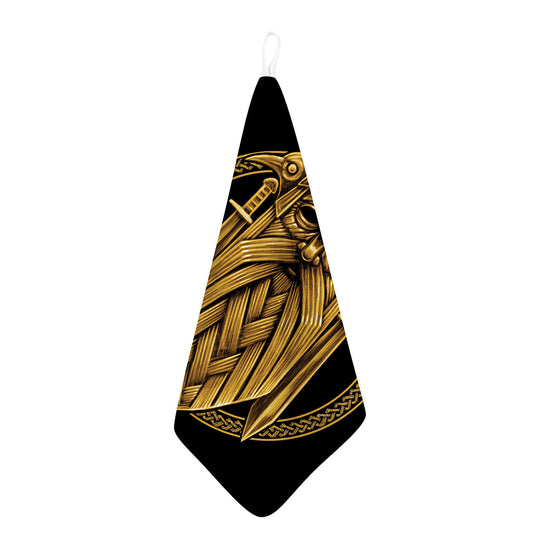 Gold Viking Norse God Odin Print Hand Towel