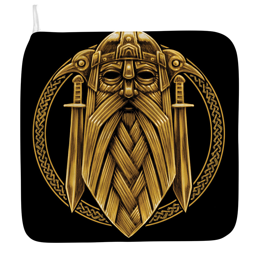 Gold Viking Norse God Odin Print Hand Towel