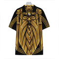 Gold Viking Norse God Odin Print Hawaiian Shirt