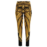Gold Viking Norse God Odin Print High-Waisted Pocket Leggings