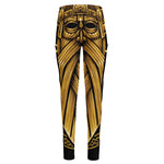 Gold Viking Norse God Odin Print High-Waisted Pocket Leggings