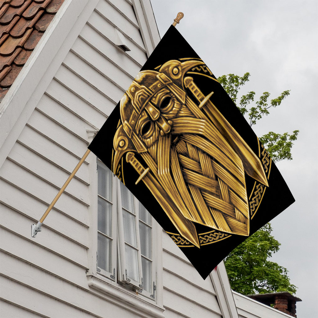 Gold Viking Norse God Odin Print House Flag