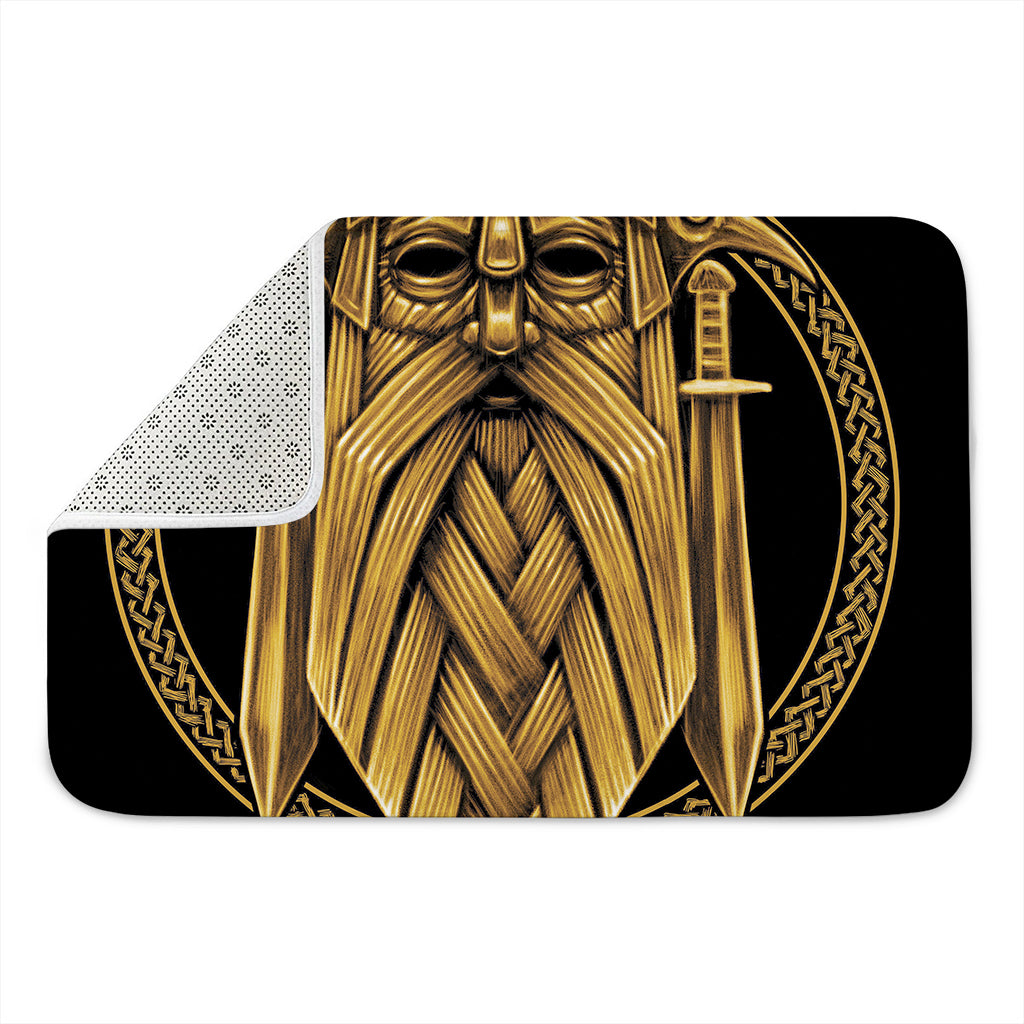 Gold Viking Norse God Odin Print Indoor Door Mat