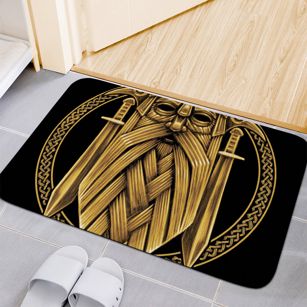 Gold Viking Norse God Odin Print Indoor Door Mat