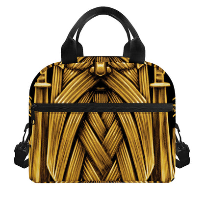Gold Viking Norse God Odin Print Insulated Lunch Bag
