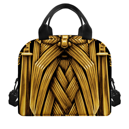 Gold Viking Norse God Odin Print Insulated Lunch Bag