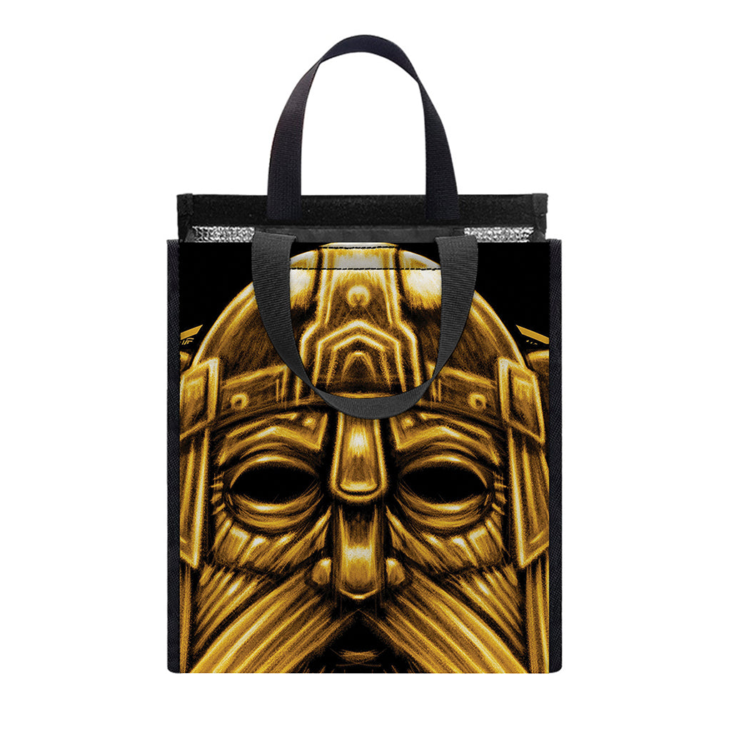 Gold Viking Norse God Odin Print Insulated Lunch Tote