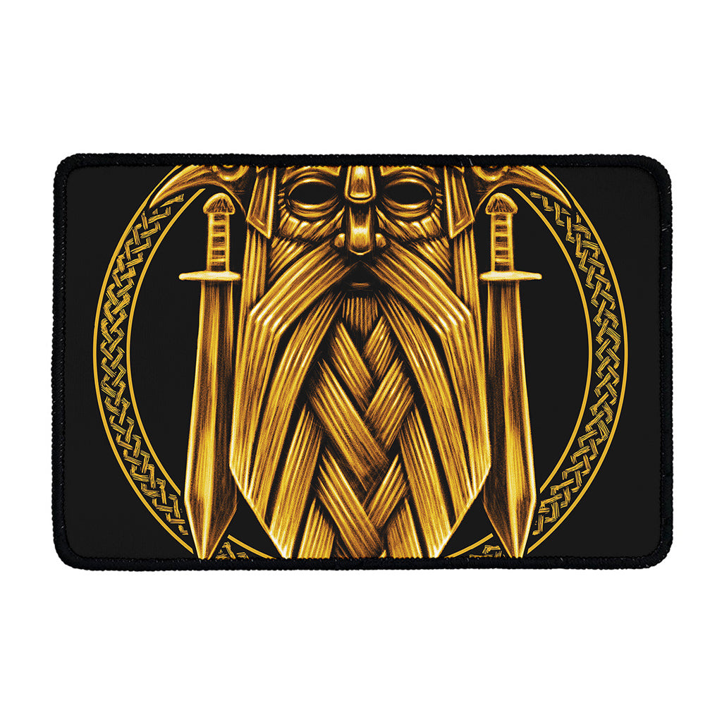 Gold Viking Norse God Odin Print Kitchen Mat