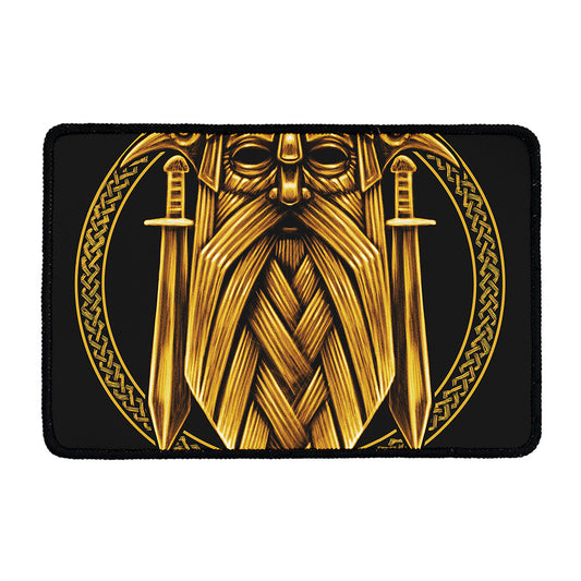Gold Viking Norse God Odin Print Kitchen Mat