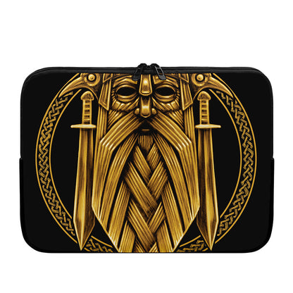 Gold Viking Norse God Odin Print Laptop Sleeve