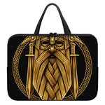 Gold Viking Norse God Odin Print Laptop Sleeve With Handle