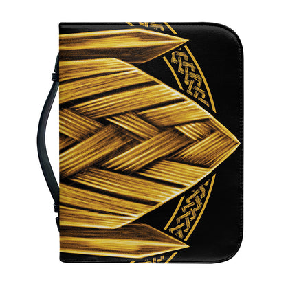 Gold Viking Norse God Odin Print Leather Bible Cover