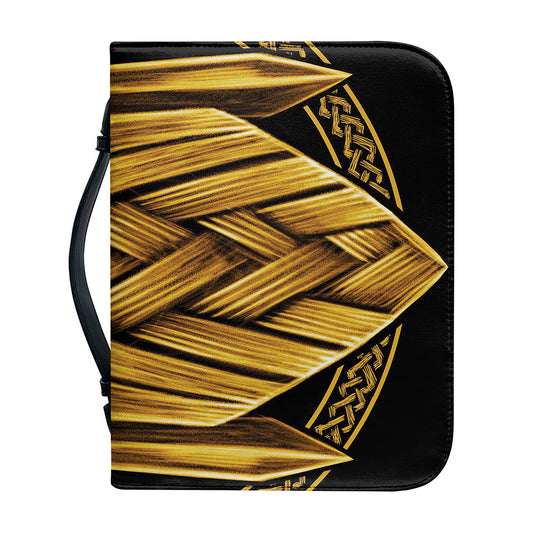 Gold Viking Norse God Odin Print Leather Bible Cover