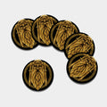 Gold Viking Norse God Odin Print Leather Coaster Set