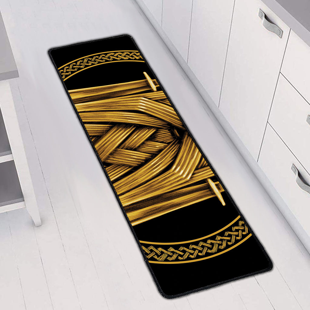 Gold Viking Norse God Odin Print Long Kitchen Mat