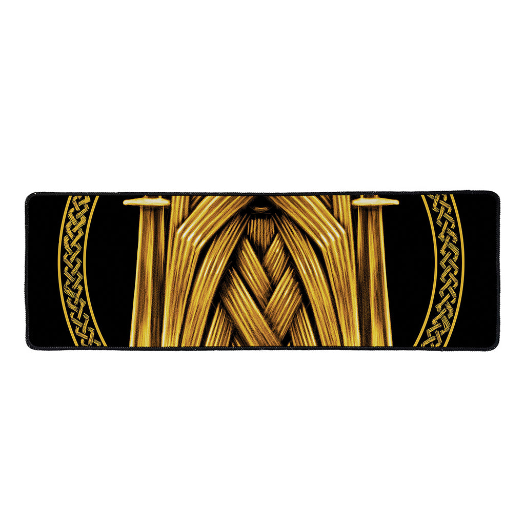 Gold Viking Norse God Odin Print Long Kitchen Mat