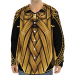 Gold Viking Norse God Odin Print Long Sleeve Baseball Jersey