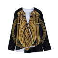 Gold Viking Norse God Odin Print Long Sleeve Short Coat