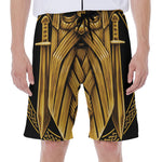 Gold Viking Norse God Odin Print Men's Beach Shorts