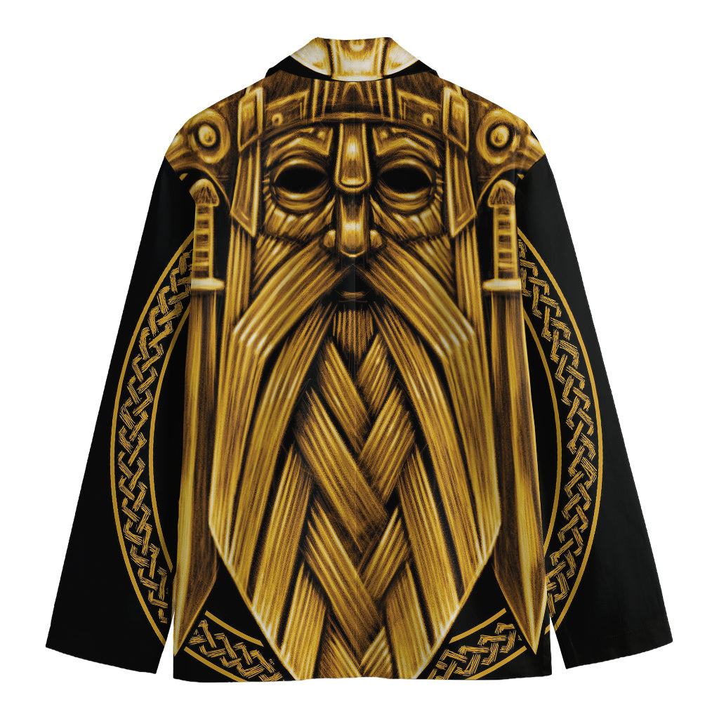 Gold Viking Norse God Odin Print Men's Blazer