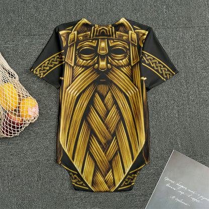 Gold Viking Norse God Odin Print Men's Bodysuit