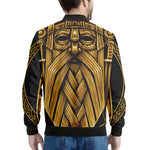 Gold Viking Norse God Odin Print Men's Bomber Jacket