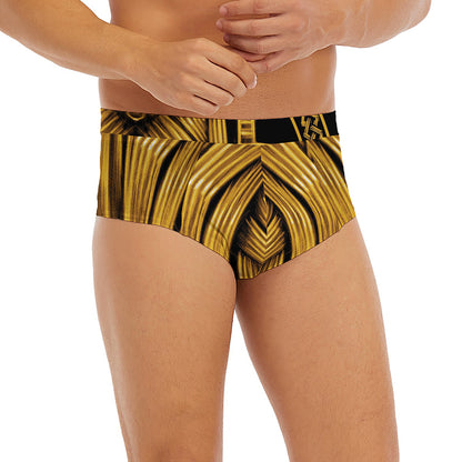 Gold Viking Norse God Odin Print Men's Briefs