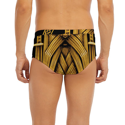 Gold Viking Norse God Odin Print Men's Briefs