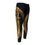 Gold Viking Norse God Odin Print Men's Compression Pants